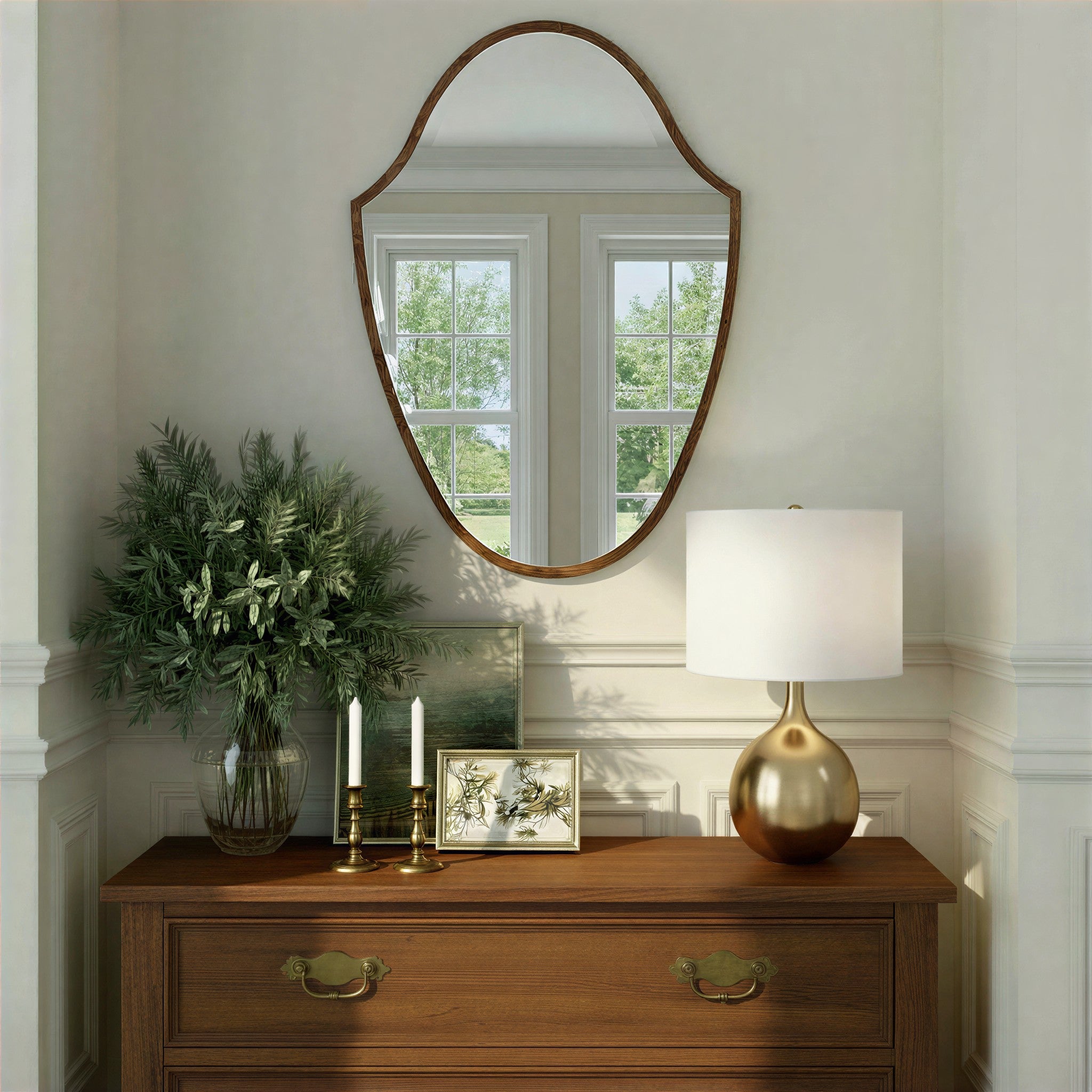 Crystorama - LIN-M428-WD - Mirror - Lindee - Wood Veneer