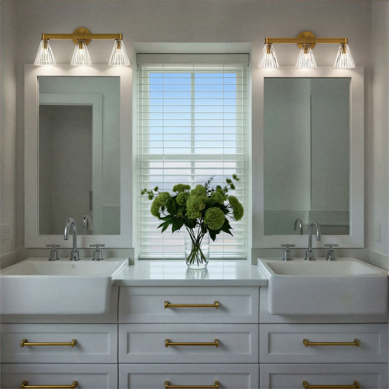 Crystorama - LOT-703-LG - Three Light Bath - Lotus - Luxe Gold