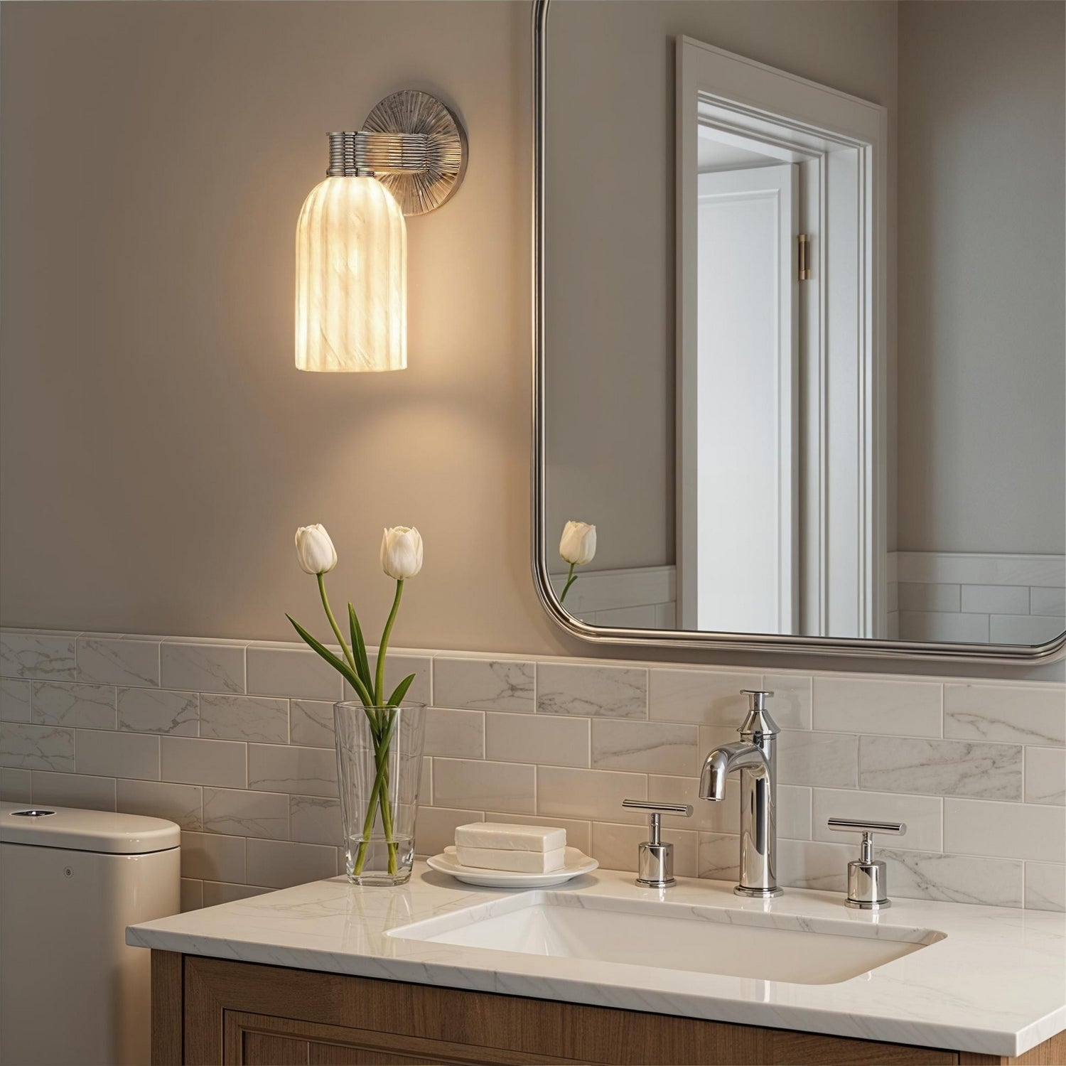 Crystorama - LOT-711-PN - One Light Wall Sconce - Lotus - Polished Nickel