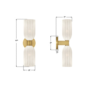 Crystorama - LOT-712-LG - Two Light Wall Sconce - Lotus - Luxe Gold