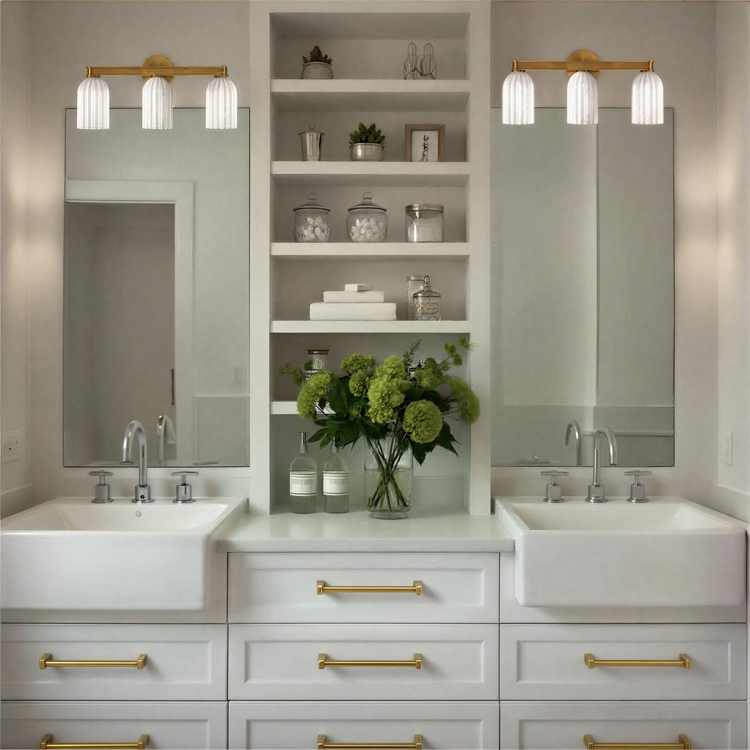 Crystorama - LOT-713-LG - Three Light Bath - Lotus - Luxe Gold