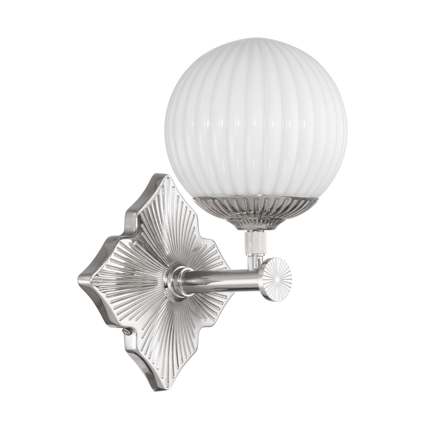 Crystorama - ORY-1001-PN-WH - One Light Wall Sconce - Orly - Polished Nickel
