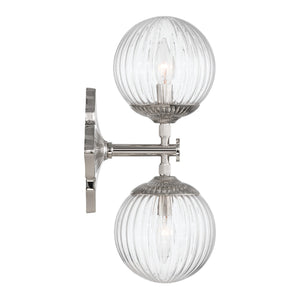Crystorama - ORY-1002-PN-CL - Two Light Wall Sconce - Orly - Polished Nickel