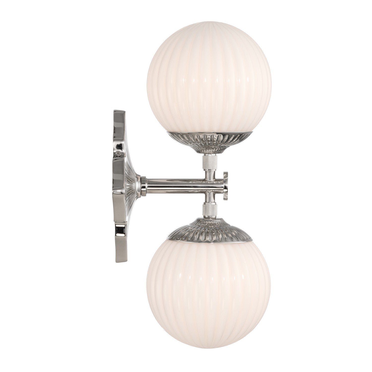 Crystorama - ORY-1002-PN-WH - Two Light Wall Sconce - Orly - Polished Nickel
