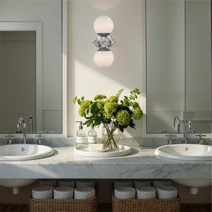 Crystorama - ORY-1002-PN-WH - Two Light Wall Sconce - Orly - Polished Nickel