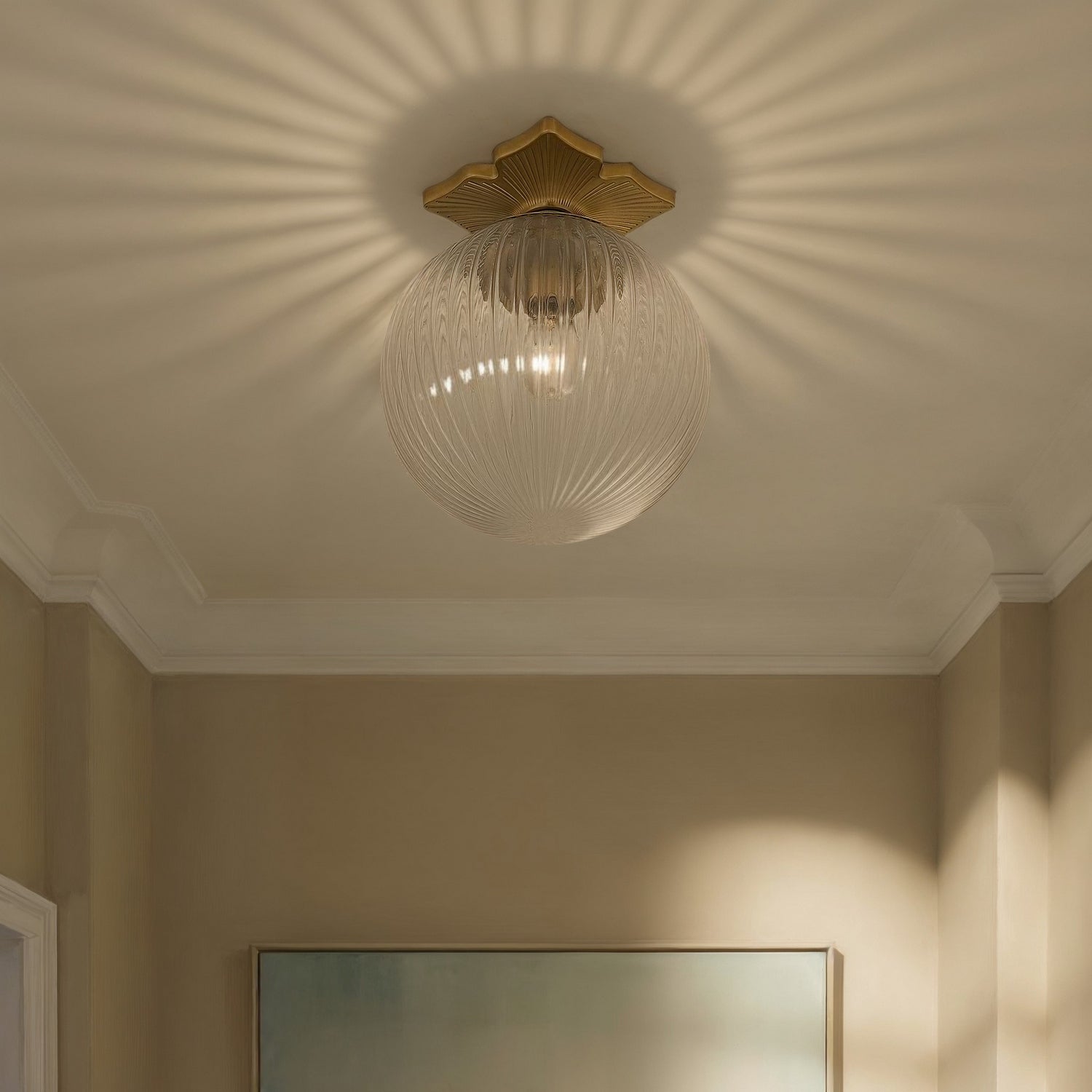 Crystorama - ORY-1003-AG-CL - One Light Semi Flush Mount - Orly - Aged Brass