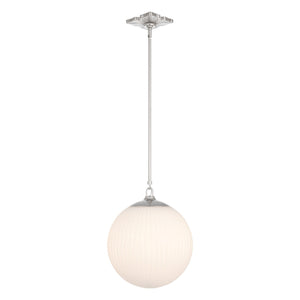 Crystorama - ORY-1007-PN-WH - One Light Pendant - Orly - Polished Nickel