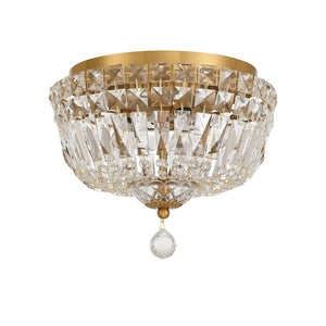Crystorama - ROS-A1003-AG-CL-MWP - Three Light Flush Mount - Roslyn - Aged Brass