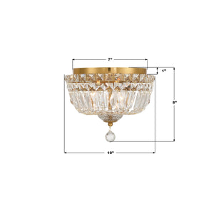 Crystorama - ROS-A1003-AG-CL-MWP - Three Light Flush Mount - Roslyn - Aged Brass