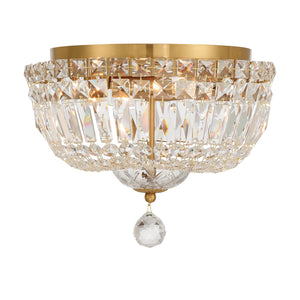 Crystorama - ROS-A1004-AG-CL-MWP - Four Light Flush Mount - Roslyn - Aged Brass