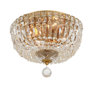 Crystorama - ROS-A1004-AG-CL-MWP - Four Light Flush Mount - Roslyn - Aged Brass