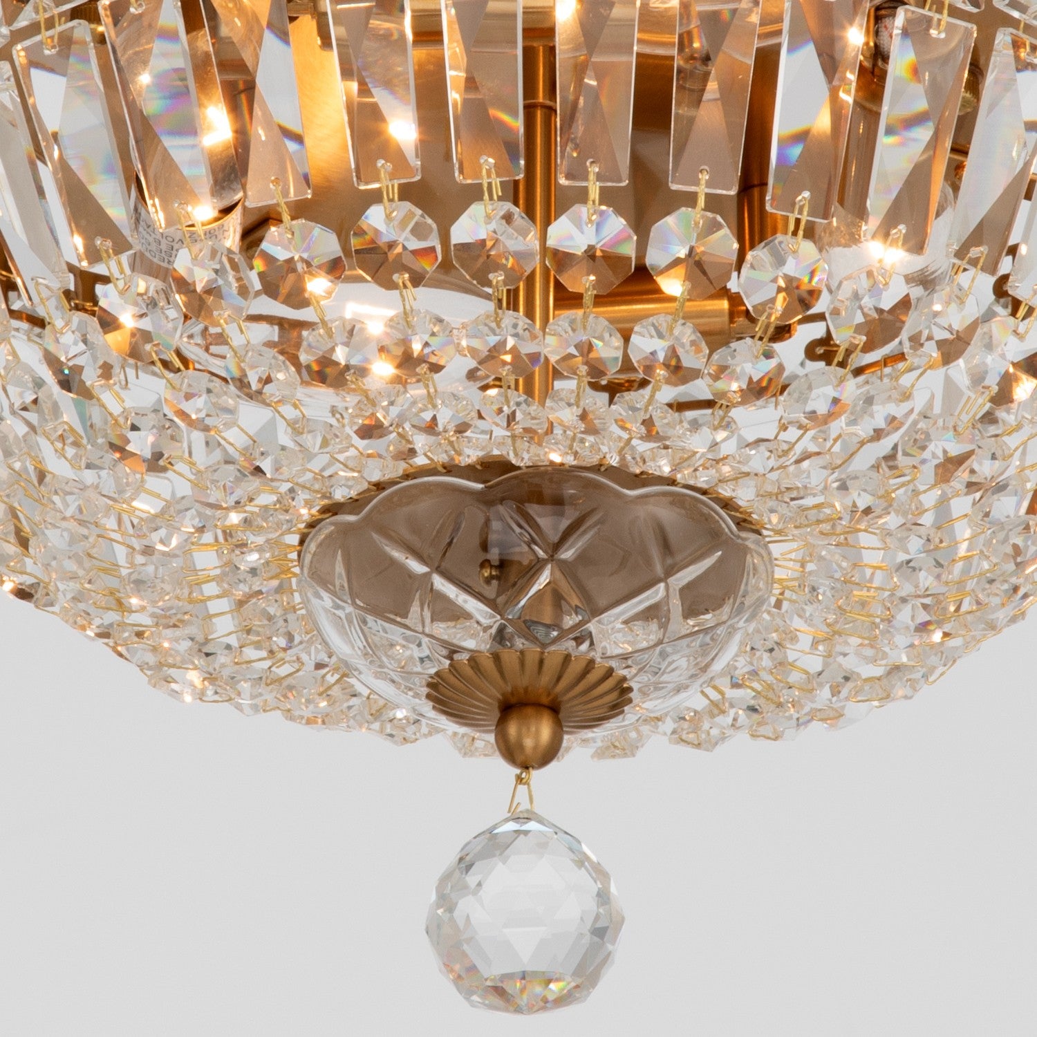 Crystorama - ROS-A1004-AG-CL-MWP - Four Light Flush Mount - Roslyn - Aged Brass