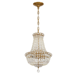Crystorama - ROS-A1006-AG-CL-MWP - Five Light Chandelier - Roslyn - Aged Brass