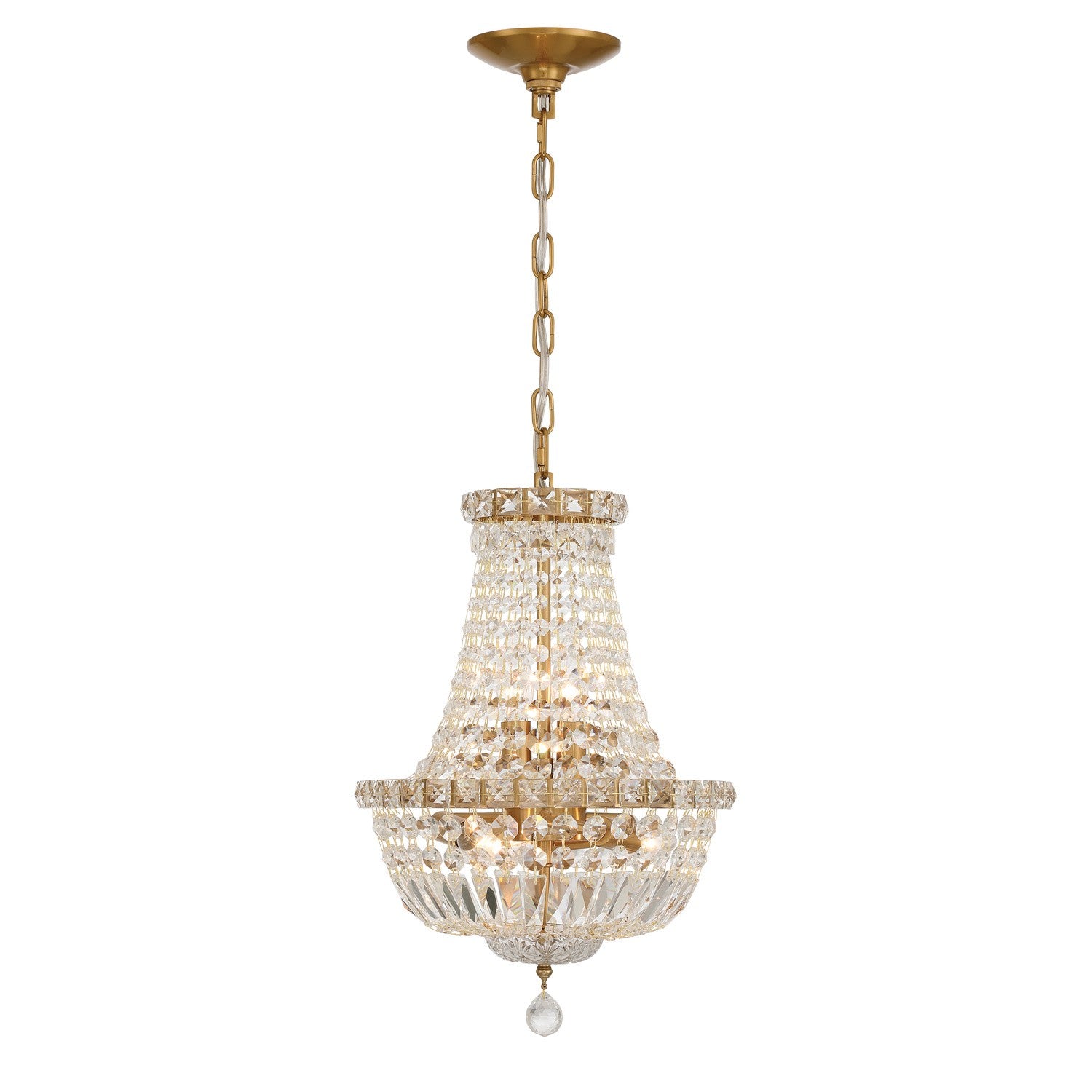 Crystorama - ROS-A1006-AG-CL-MWP - Five Light Chandelier - Roslyn - Aged Brass