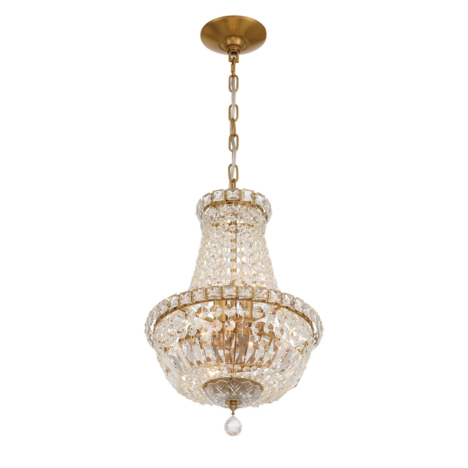 Crystorama - ROS-A1006-AG-CL-MWP - Five Light Chandelier - Roslyn - Aged Brass