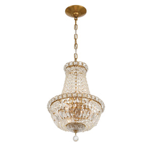 Crystorama - ROS-A1006-AG-CL-MWP - Five Light Chandelier - Roslyn - Aged Brass
