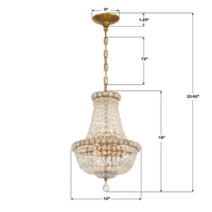 Crystorama - ROS-A1006-AG-CL-MWP - Five Light Chandelier - Roslyn - Aged Brass