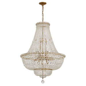 Crystorama - ROS-A1015-AG-CL-MWP - 15 Light Chandelier - Roslyn - Aged Brass