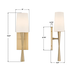 Crystorama - TRE-221-OP-AG - One Light Wall Sconce - Trenton - Aged Brass