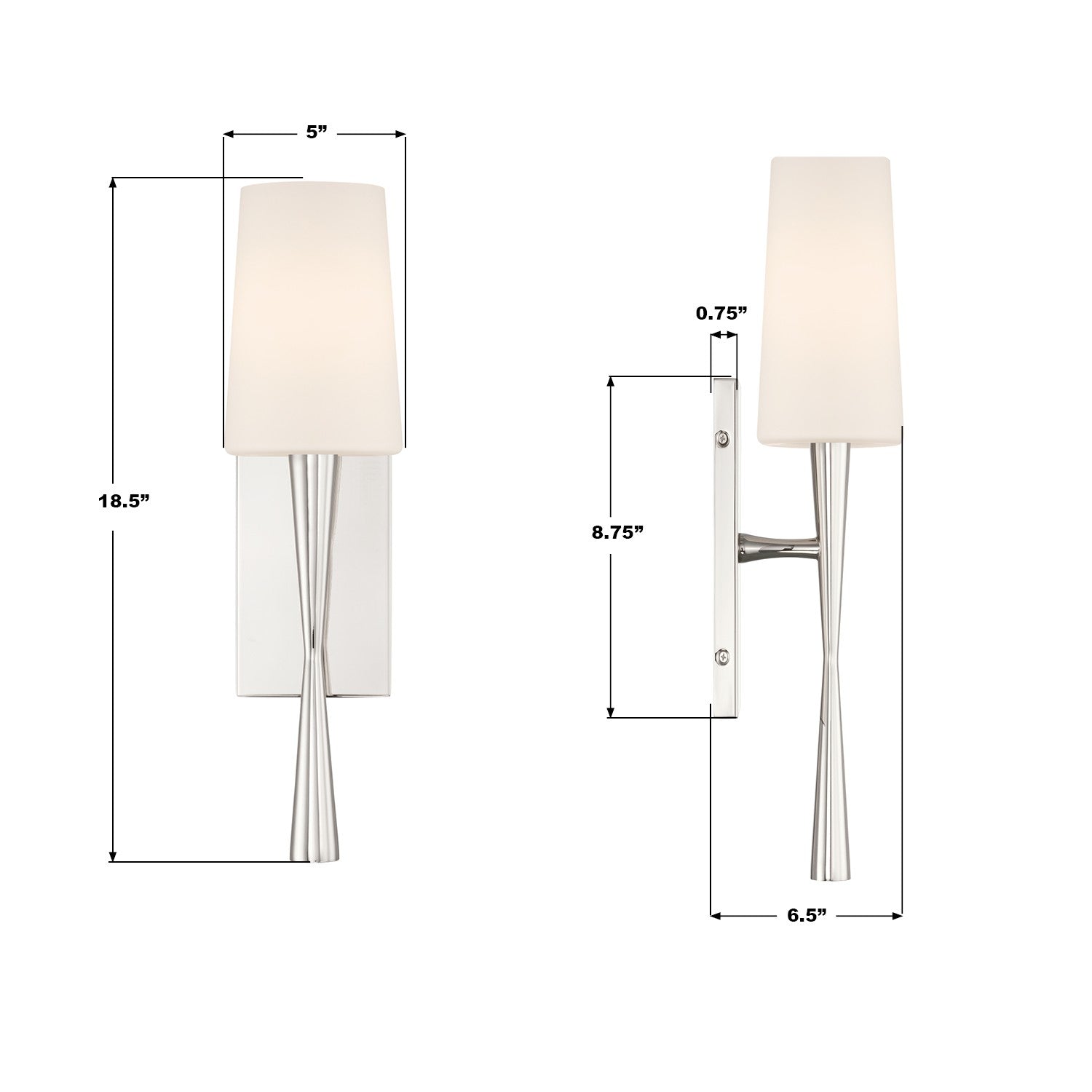Crystorama - TRE-221-OP-PN - One Light Wall Sconce - Trenton - Polished Nickel