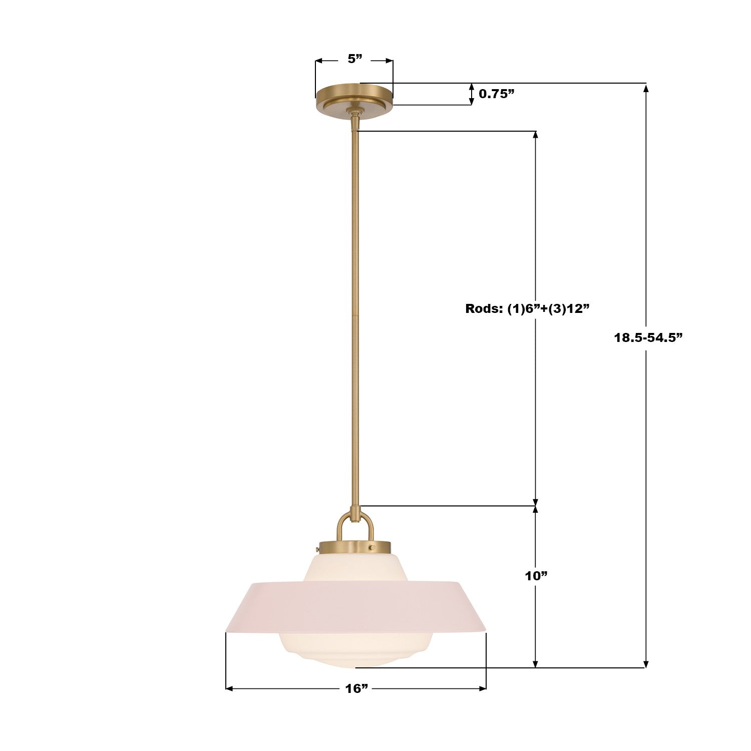 Crystorama - XAN-8006-VG-BH - One Light Pendant - Xander - Vibrant Gold