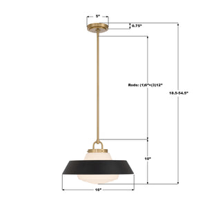 Crystorama - XAN-8006-VG-MK - One Light Pendant - Xander - Vibrant Gold