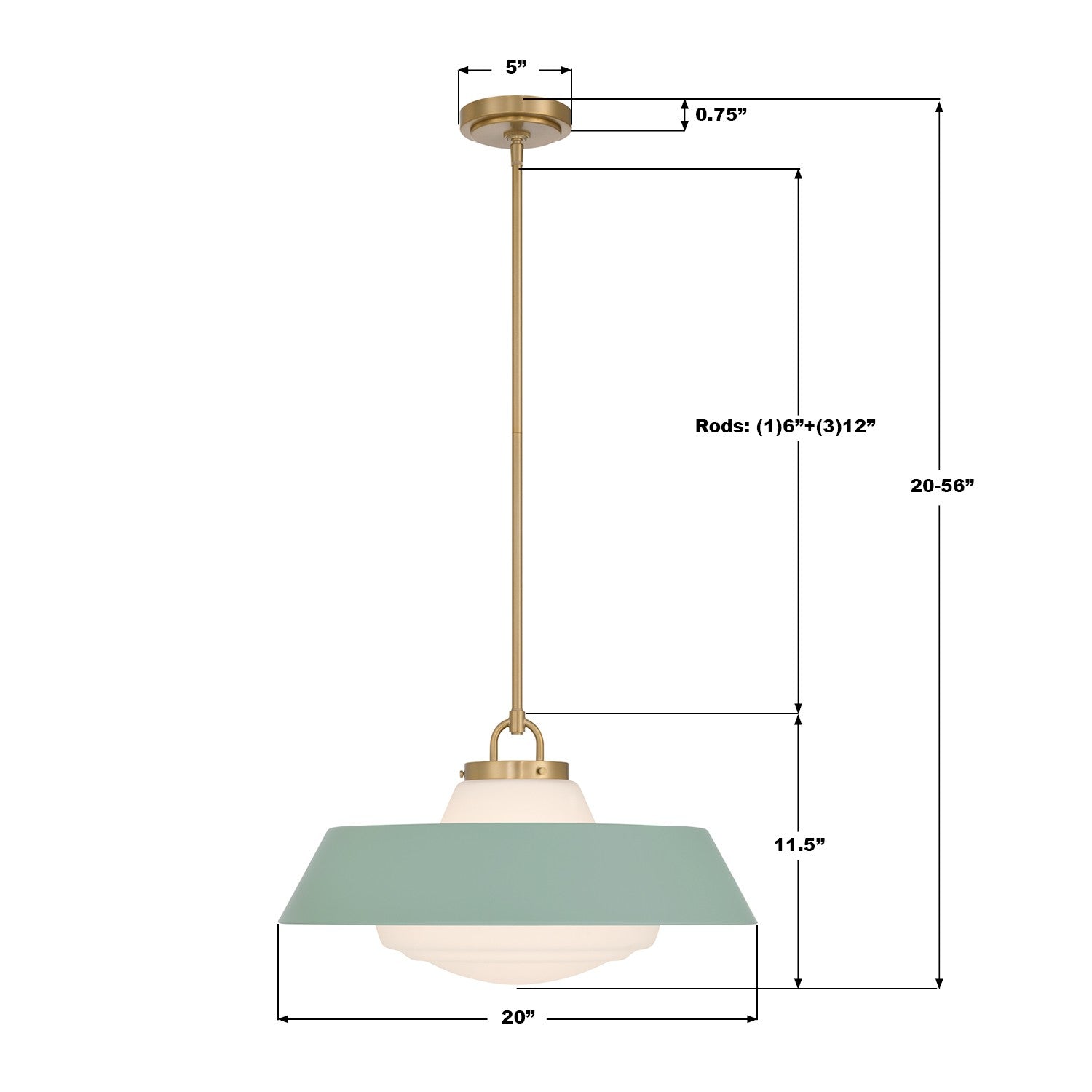 Crystorama - XAN-8009-VG-GR - Three Light Pendant - Xander - Vibrant Gold