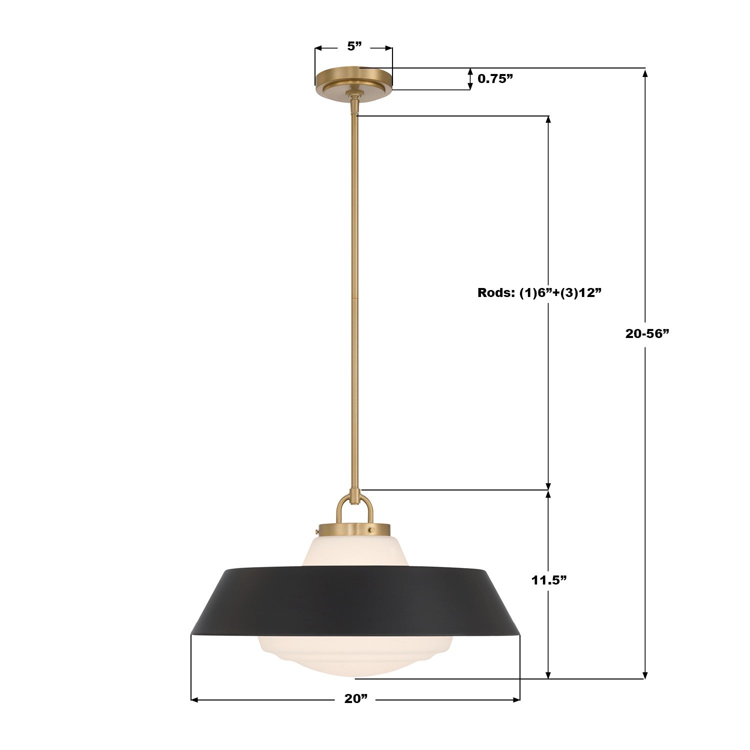 Crystorama - XAN-8009-VG-MK - Three Light Pendant - Xander - Vibrant Gold