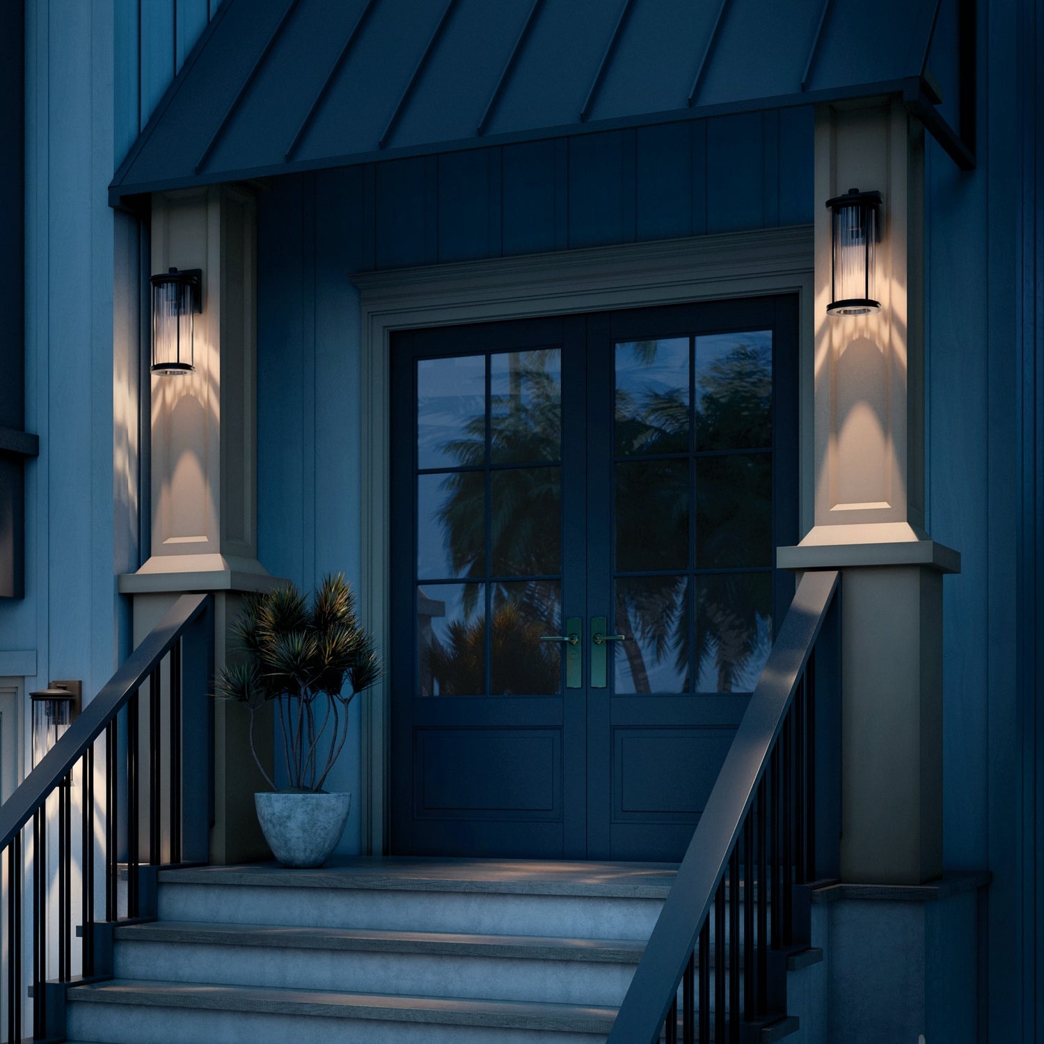 Kichler - 59023BKDS - One Light Outdoor Wall Mount - Barras - Black