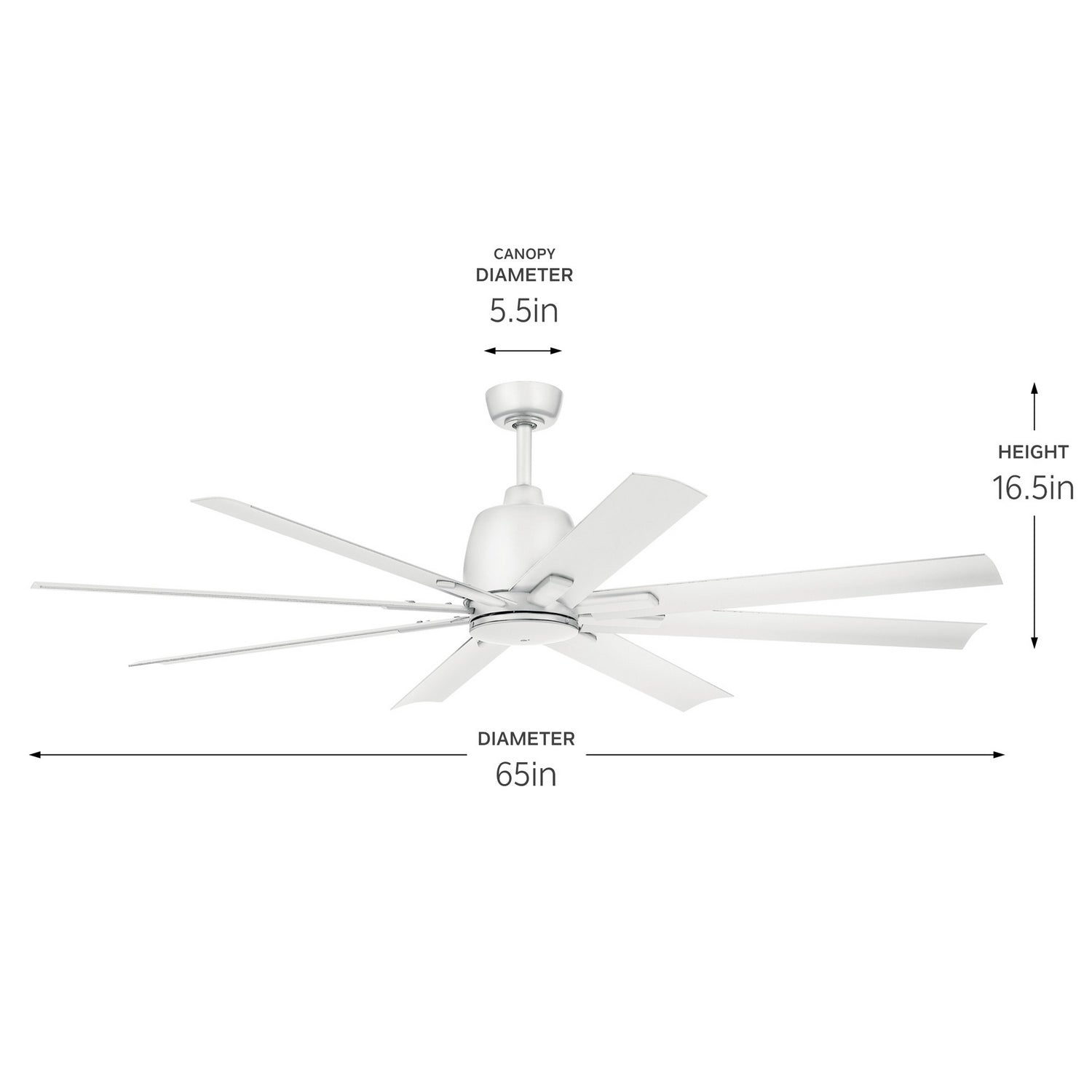 Kichler - 310265MWH - 65" Ceiling Fan - Breda - Matte White