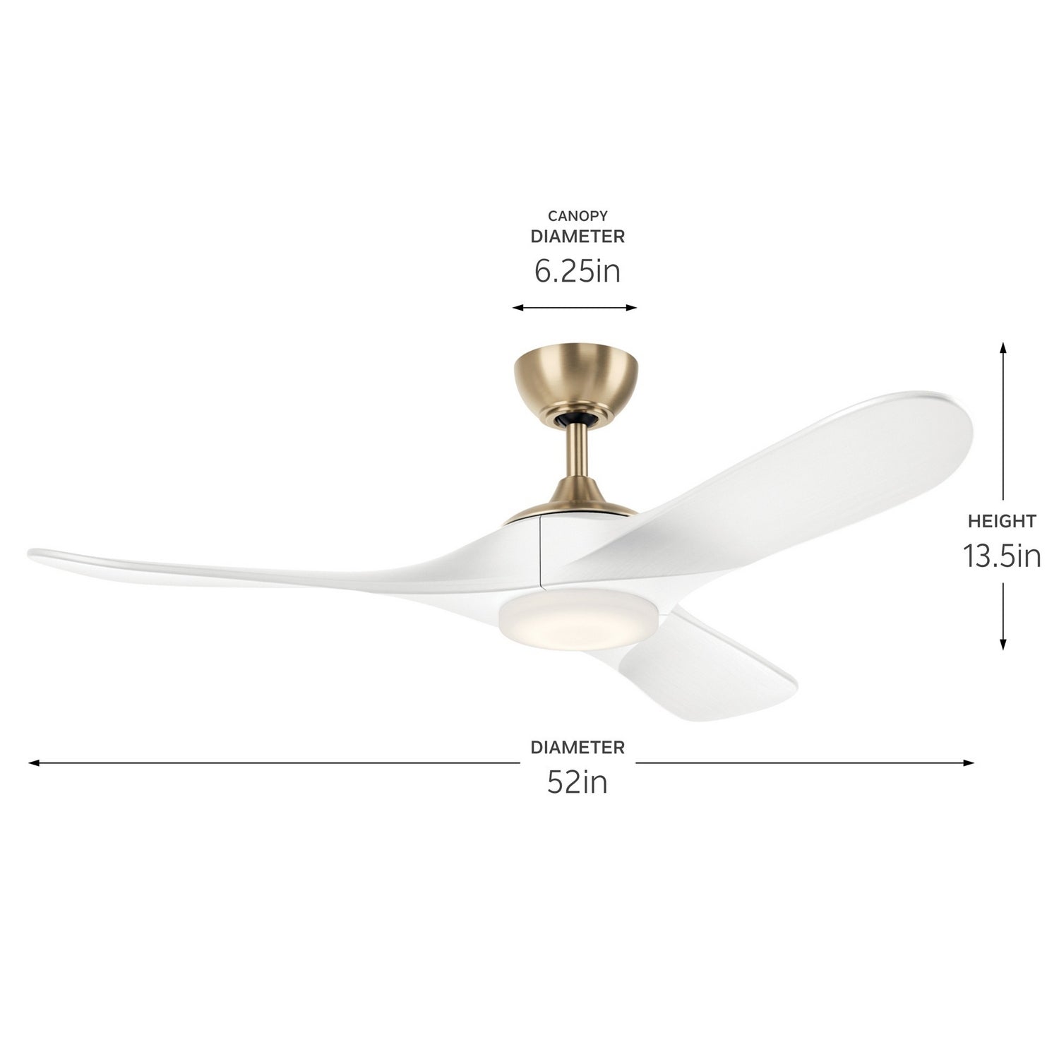 Kichler - 310552CPZMWH - 52" Ceiling Fan - Mylo - Champagne Bronze