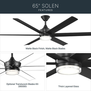 Kichler - 310065-BK - 65" Ceiling Fan - Solen - Matte Black