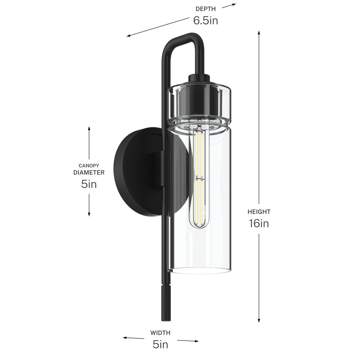 Kichler - 55250BK - One Light Wall Sconce - Niccol - Black
