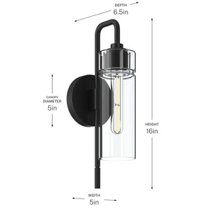 Kichler - 55250BK - One Light Wall Sconce - Niccol - Black