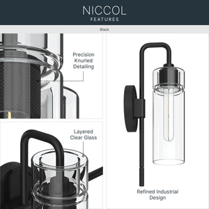 Kichler - 55250BK - One Light Wall Sconce - Niccol - Black