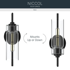 Kichler - 55250BK - One Light Wall Sconce - Niccol - Black