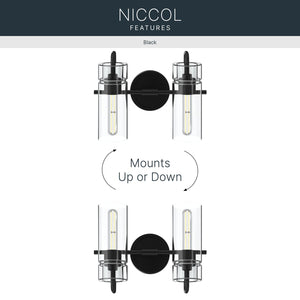 Kichler - 55251BK - Two Light Bath - Niccol - Black