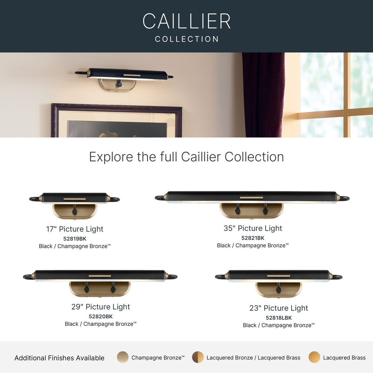 Kichler - 52818BK - LED Picture Light - Caillier - Black