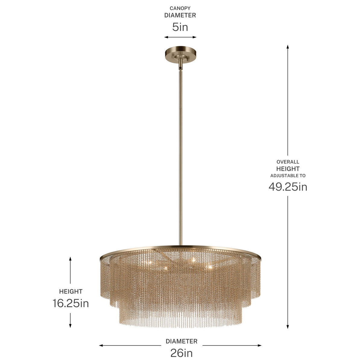 Kichler - 52823CPZ - Four Light Chandelier - Khaite - Champagne Bronze