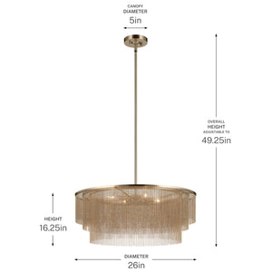 Kichler - 52823CPZ - Four Light Chandelier - Khaite - Champagne Bronze