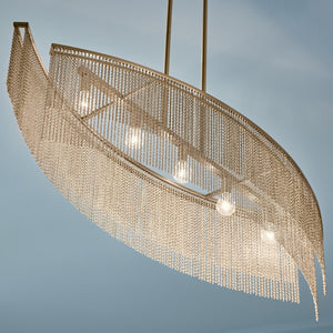 Kichler - 52825CPZ - Five Light Linear Chandelier - Khaite - Champagne Bronze
