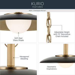 Kichler - 52834BK - LED Pendant - Kurio - Black