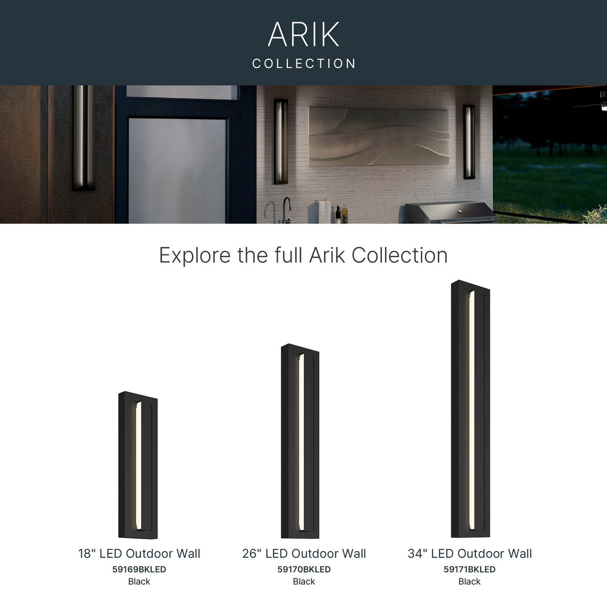 Kichler - 59169BKLED - LED Outdoor Wall Mount - Arik - Black