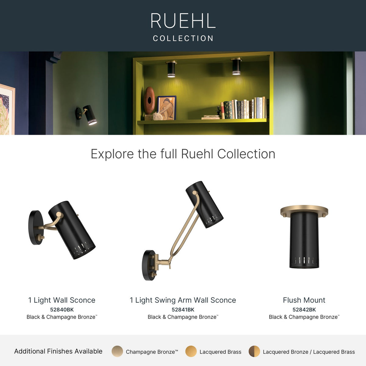 Kichler - 52840BK - LED Wall Sconce - Ruehl - Black