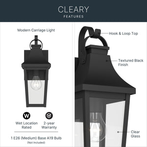 Kichler - 59193BKT - One Light Outdoor Wall Mount - Cleary - Textured Black