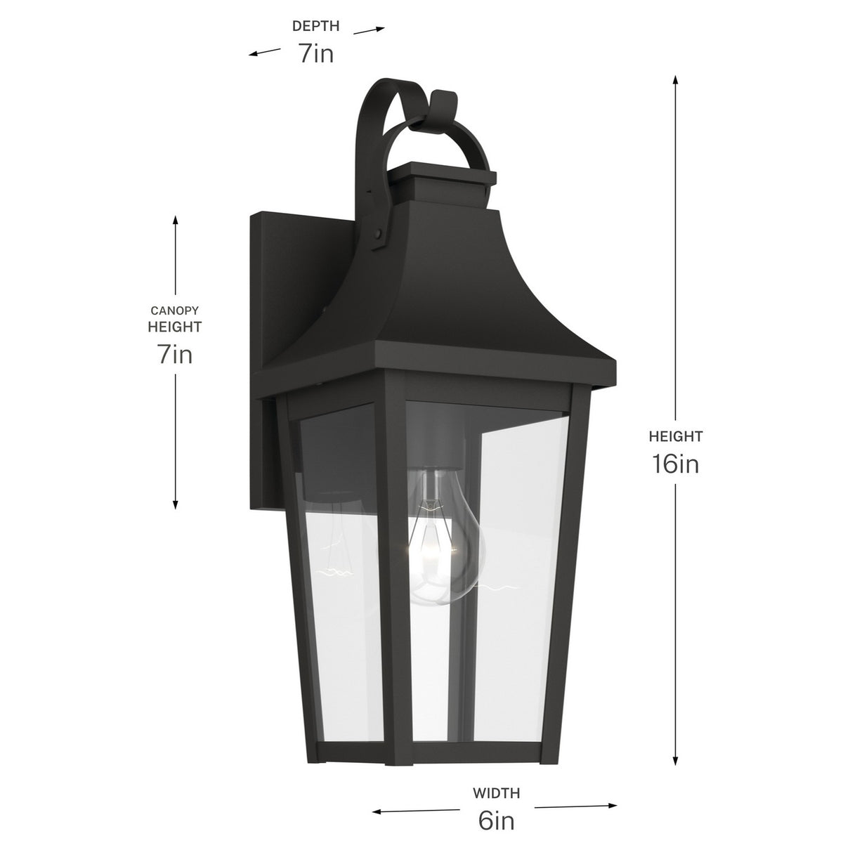 Kichler - 59193BKT - One Light Outdoor Wall Mount - Cleary - Textured Black