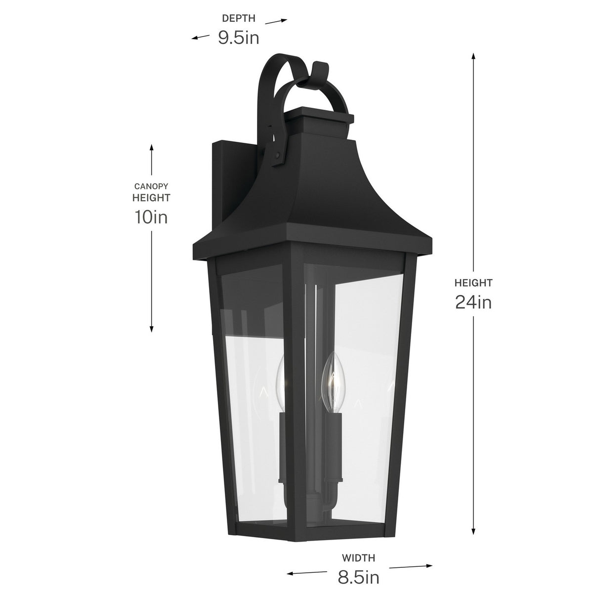 Kichler - 59195BKT - Two Light Outdoor Wall Mount - Cleary - Textured Black