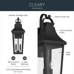 Kichler - 59195BKT - Two Light Outdoor Wall Mount - Cleary - Textured Black