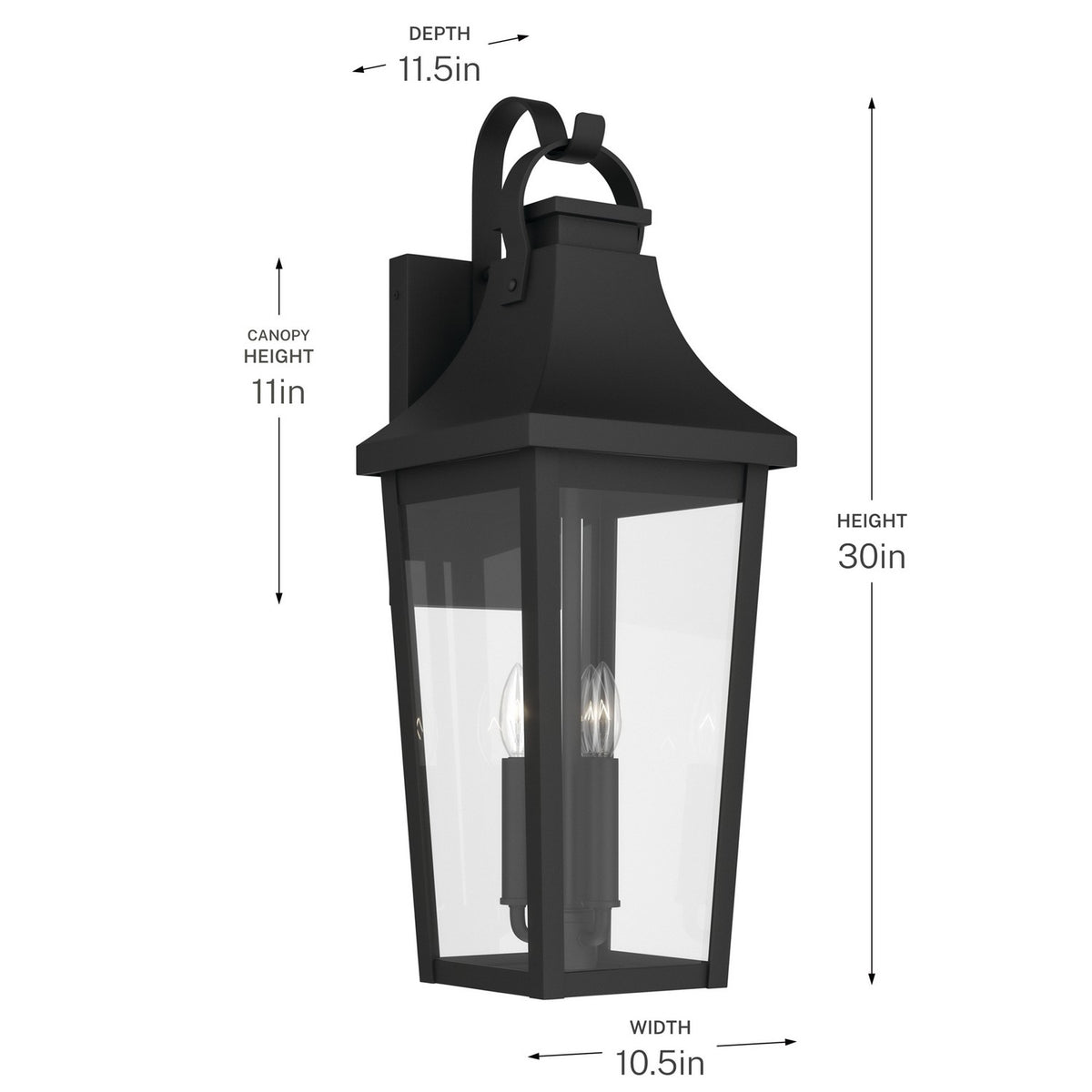 Kichler - 59196BKT - Three Light Outdoor Wall Mount - Cleary - Textured Black