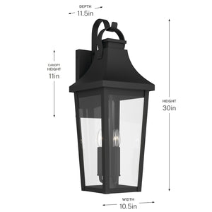 Kichler - 59196BKT - Three Light Outdoor Wall Mount - Cleary - Textured Black